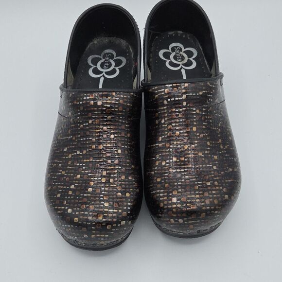 Sanita Geometric Patterned Nursing Clogs Leather Shoes Womens Size 41 US 10 - Picture 3 of 7